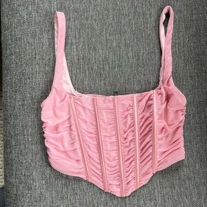 white fox boutique corset top PINK